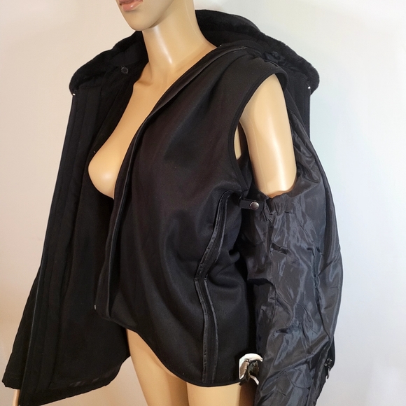 Vintage Lady Hathaway Faux Fur Detachable Gilet Coat - Size M - Picture 7 of 12